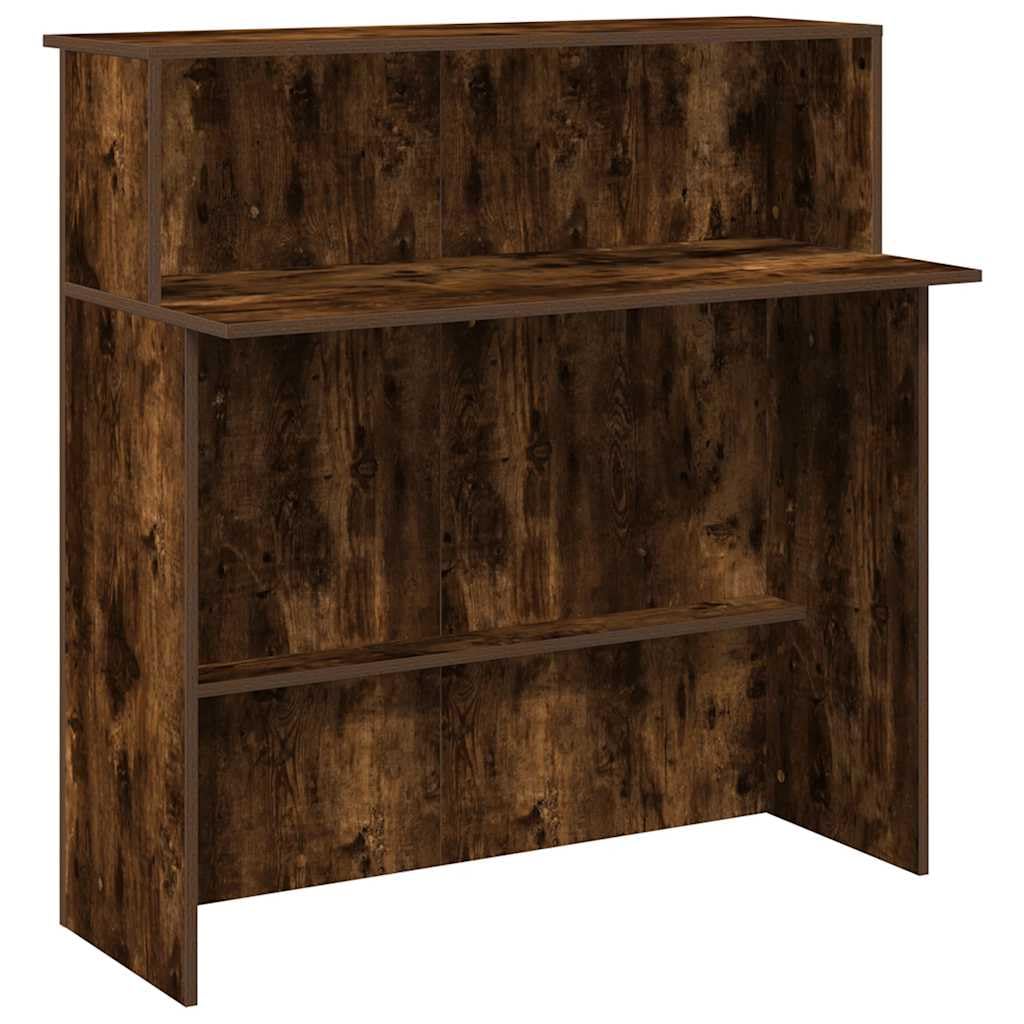 vidaXL Mostrador de recepción Roble Ahumado 100x50x103,​5 cm, mostrador de recepción, mostrador de recepción de Oficina, mostrador de Caja