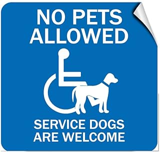 No Pets Allowed Service Dogs are Welcome Pet Animal Label...