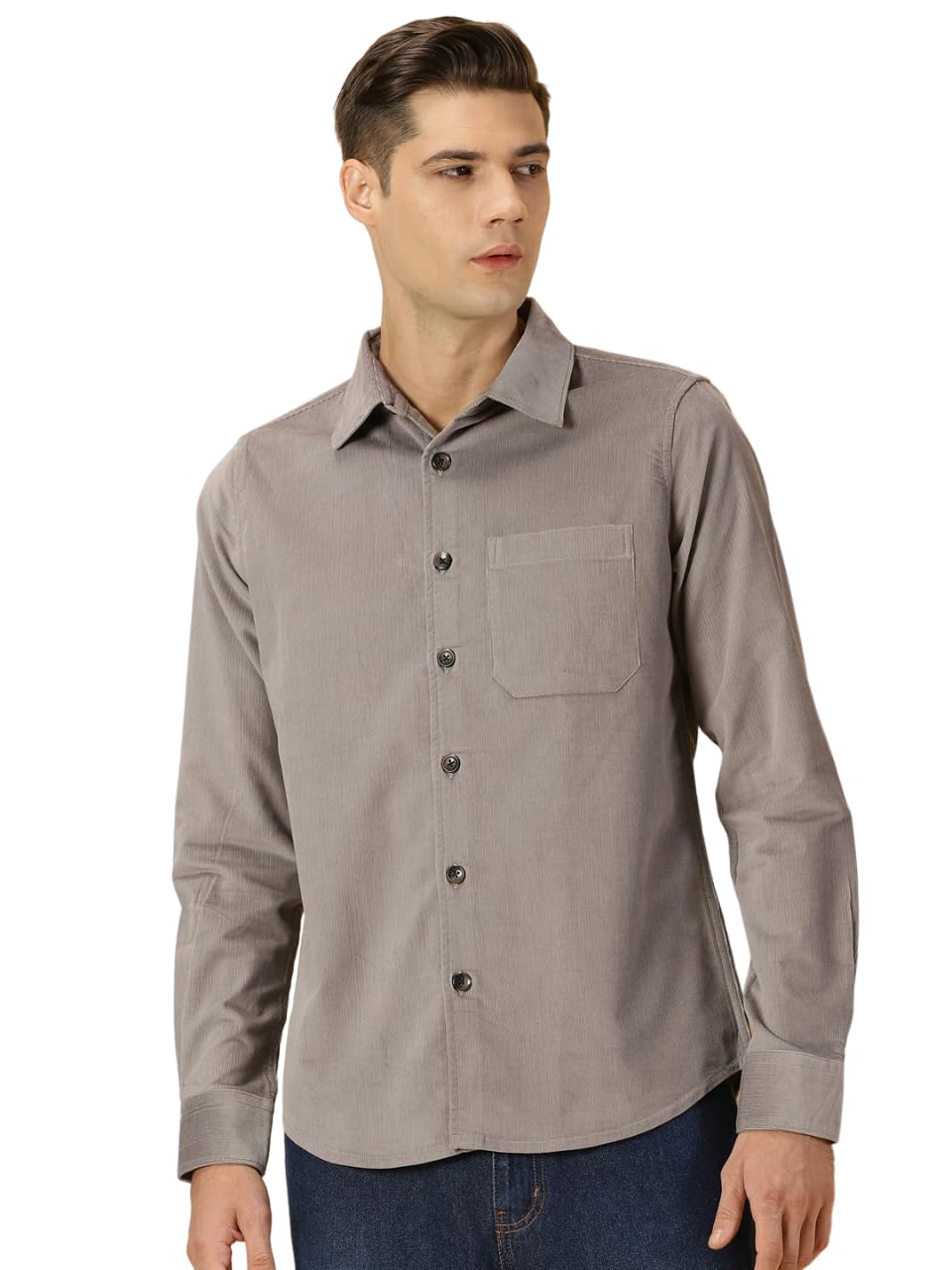 Men's Cotton Slim Fit Premium Corduroy Casual Shirt