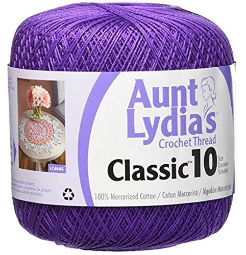 Amazon.com: Aunt Lydia's Crochet Thread - Size 10 - Purple (2-Pack