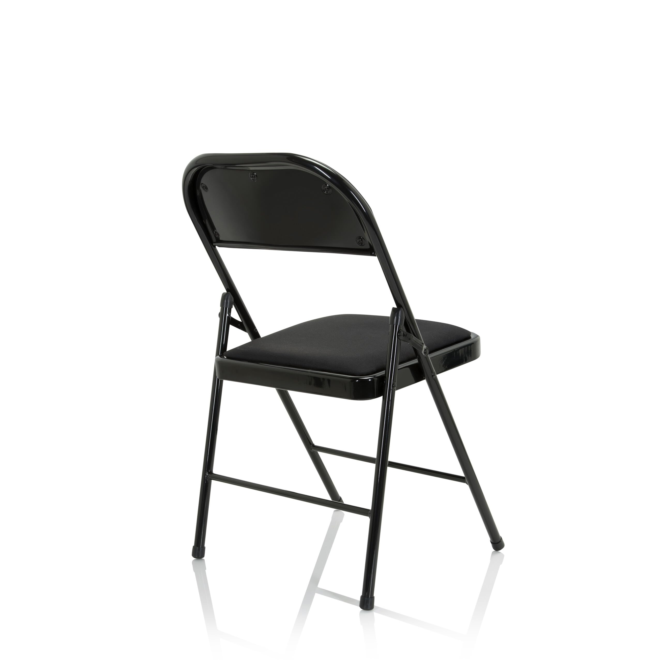 hjh OFFICE 803010 Chaise Pliante rembourrée TUDELA II Tissu Noir Chaise Visiteur Pliante, Charge maximale 130kg