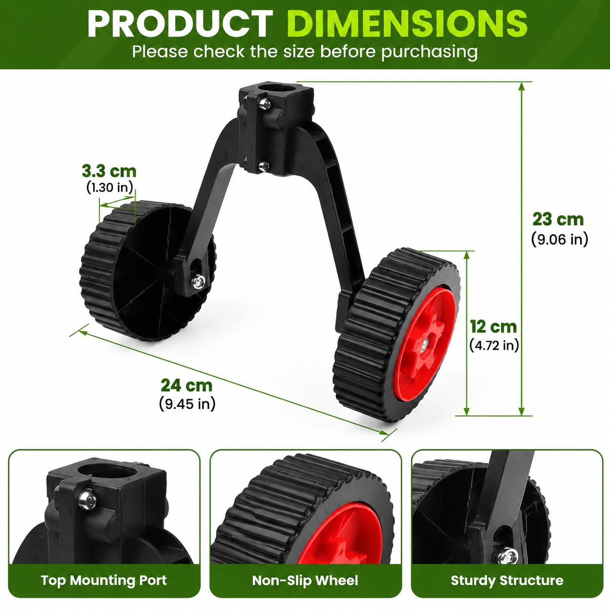 Rueda Soporte Desbrozadora para Husqvarna 333R 2015–2026,Cortabordes Guía Doble