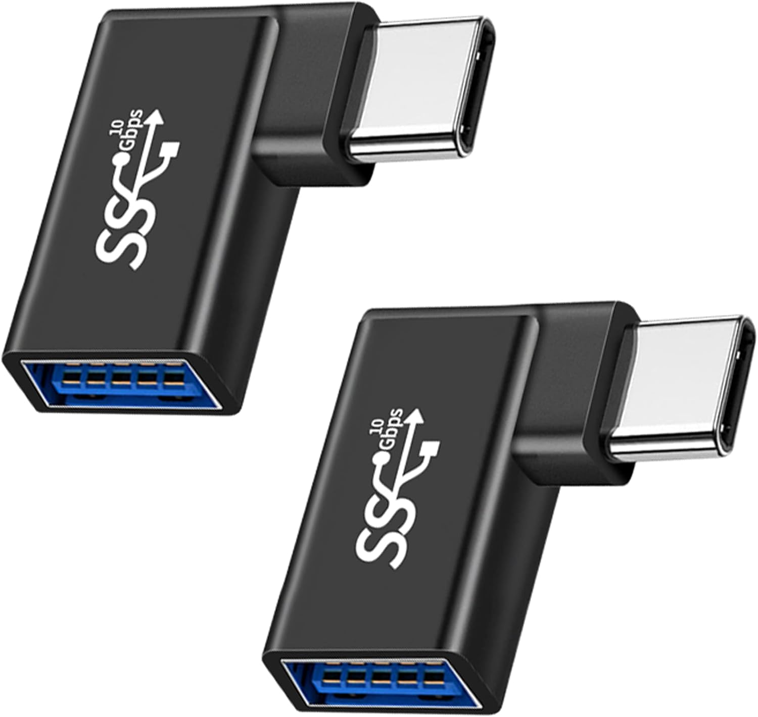 GELRHONR USB C to USB Adapter,Right Angle USB 3.0 Female to Type C Male