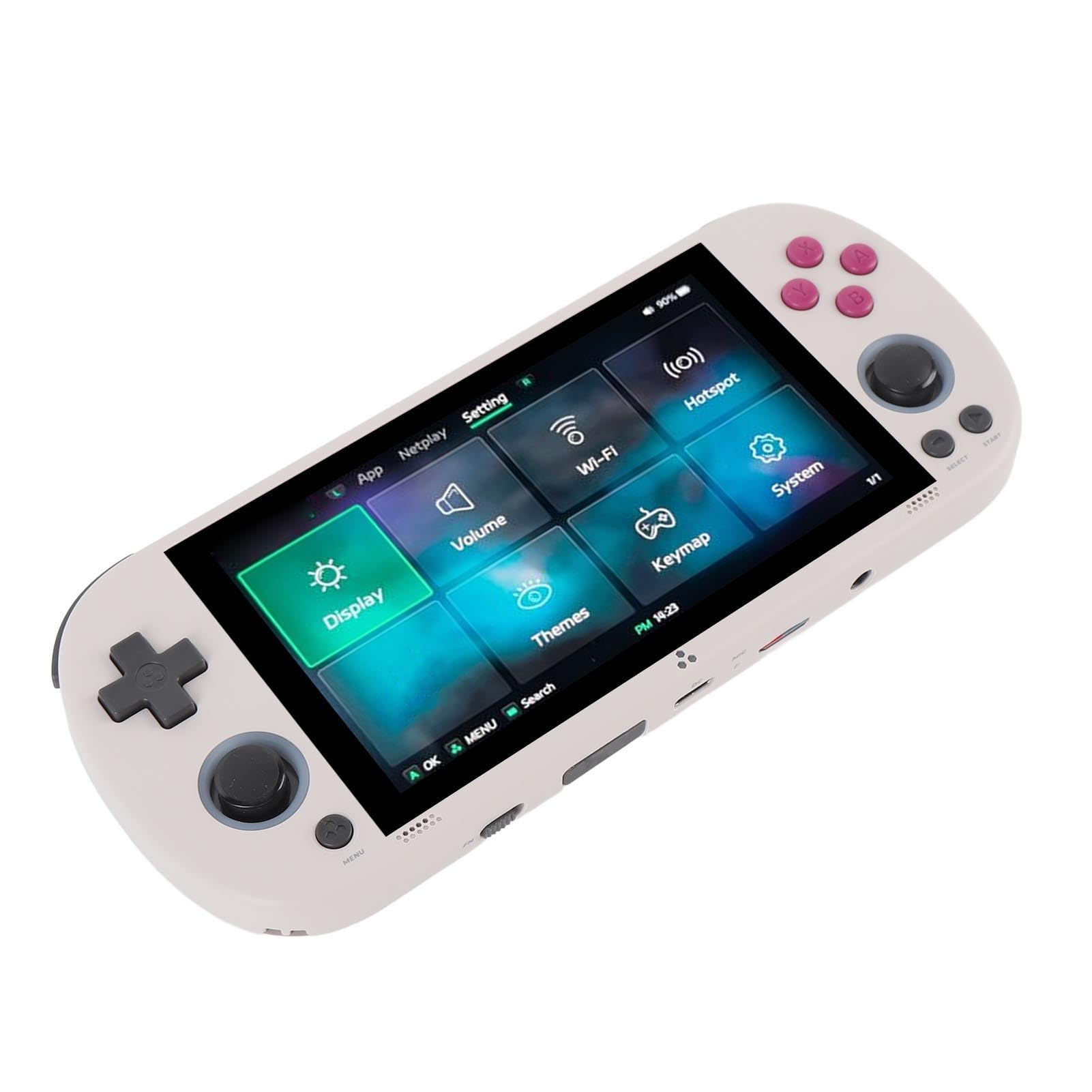 Console per Videogiochi Intelligente Batteria a Lunga Durata e Display Chiaro Console per Giochi retrò Portatile con 64 GB Supporta 28 Simulatori di Gioco Portatile da 4,96 Pollici per (GRAY)