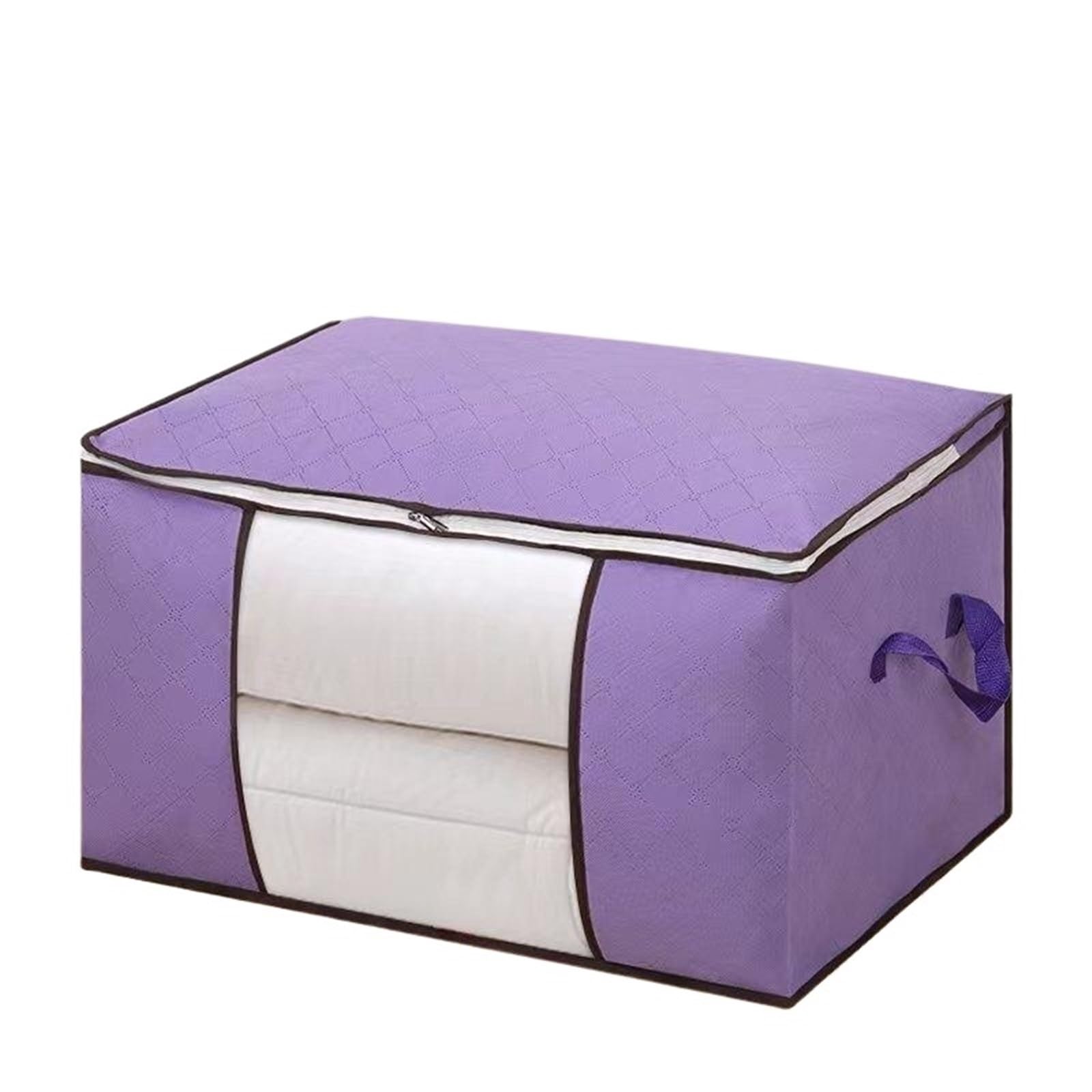 RRYPBOVG Foldable Blanket Storage Bags 3PCS 90L Large Storage Bags Bins Foldable Closet Organizer Storage Containers With Handles Thick Fabric For Clothing Blanket(Purple)