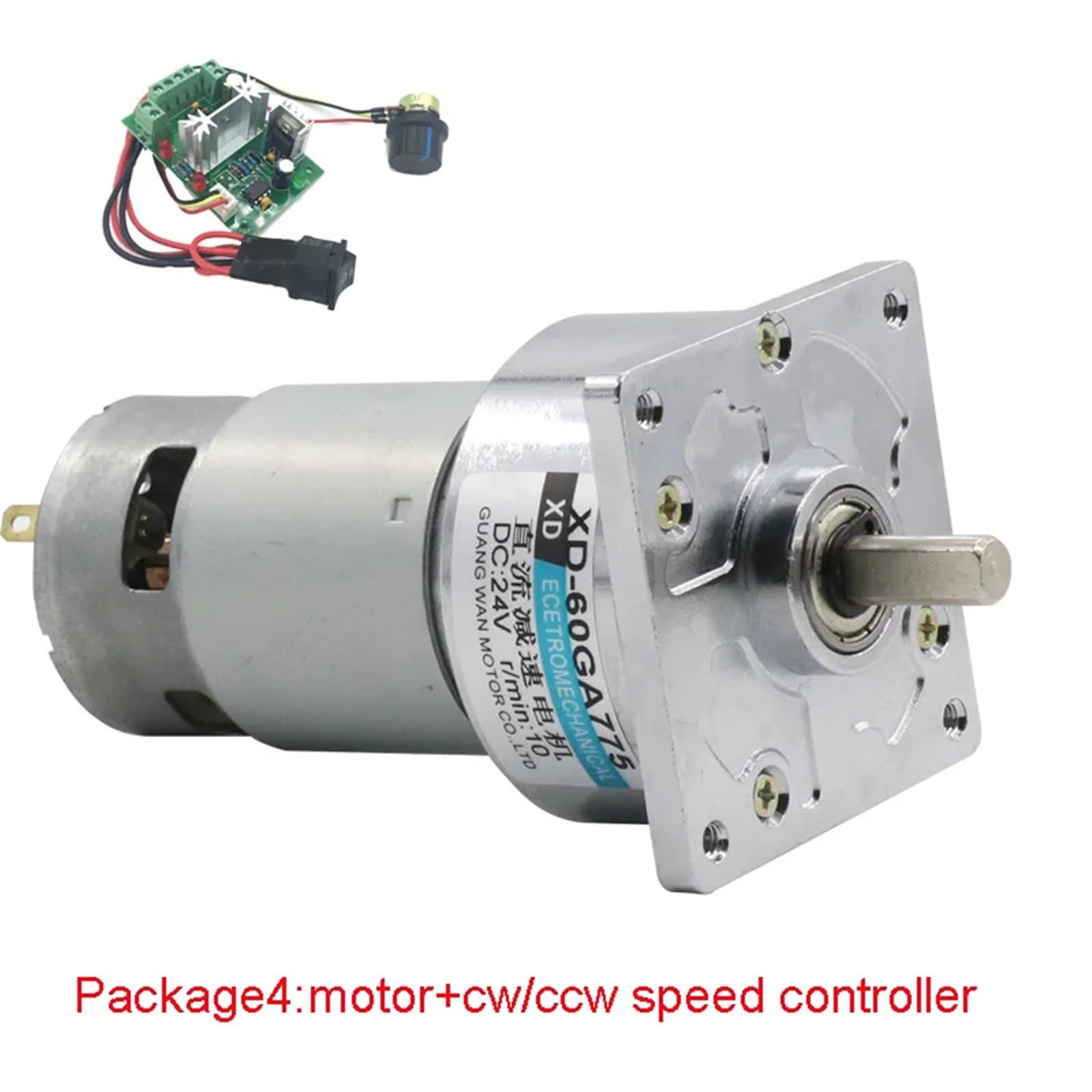 Mikromotor mit Getriebemotor, Gleichstrommotor mit Permanent-Mikromagnet, hohes Drehmoment (24 V, 30 U/min)