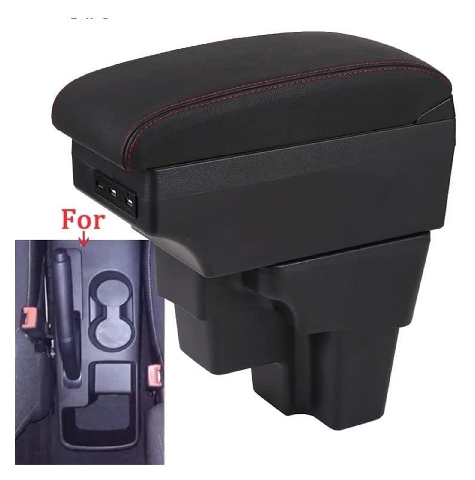 Middenarmsteun Voor KIA Voor RIO Voor Armsteun Voor Zuid Voor Amerika 2015 2016 2017 2018 2019 Armsteun Armsteun Box Onderdeel Auto-opslag Auto-accessoire Auto Armsteun(C2 Black line NO USB