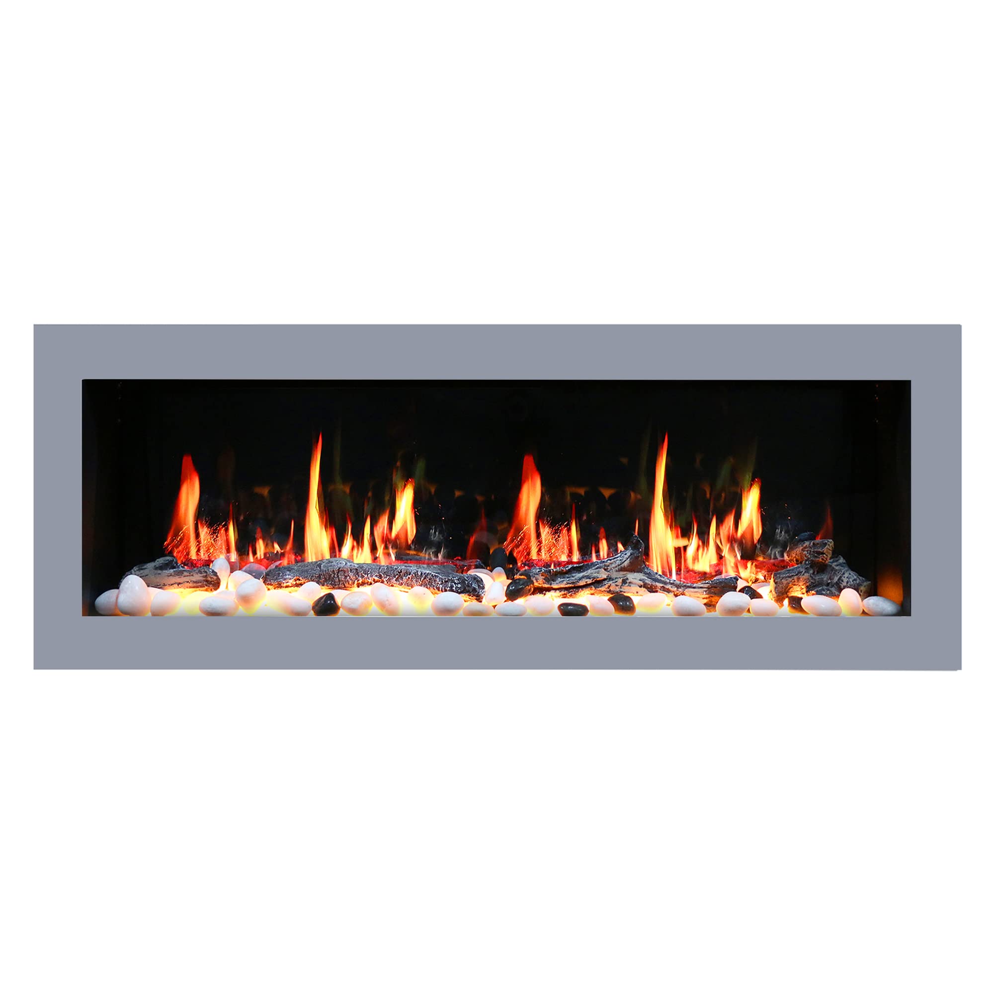 2025 New Litedeer Homes Latitude II 48-Inch Recessed Wall-Mounted Smart Electric Fireplace 3-Inch Trim Multi-Flame 5 Flame Colors