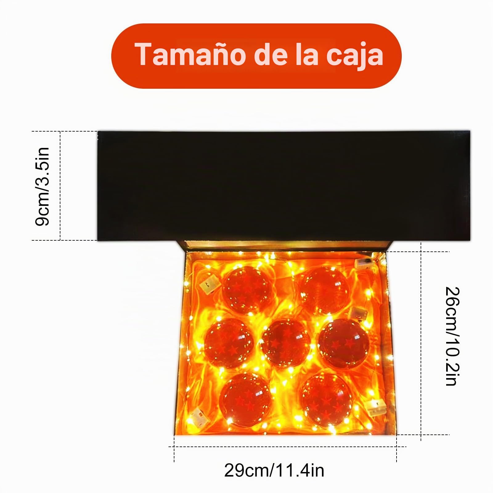 Likai Juego de 7 bolas de cristal para coleccionista de dibujos animados de fanáticos del anime, esferas decorativas de resina de 3 pulgadas para decoración del hogar, regalo de cumpleaños para niños