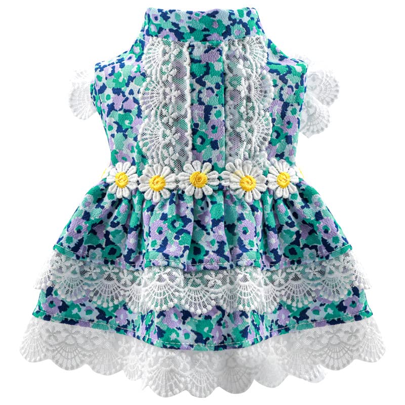 PETANGEL Flower Decor Eelgant Lace Princess Dress for Small Dogs | Sweetie Summer Skirt Dress for Chiuhuahua,Yorkii, Maltese etc (Size:M, Adjustable Bust: 36-40cm, Back Length: 30cm) (B09XV2HYSH) Amazon Price History, Amazon Price Tracker