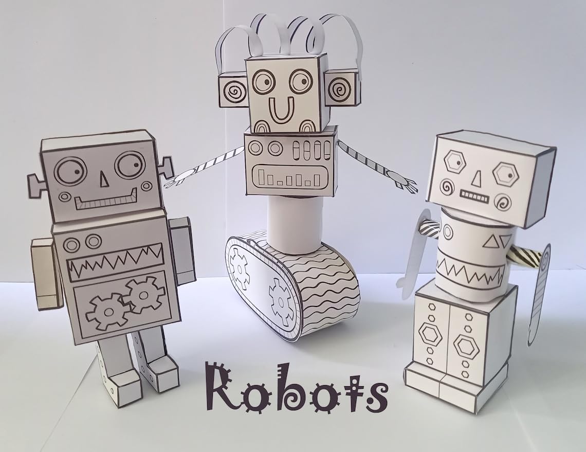EROTNGO Robot Craft Fun Paper Models, Creative Activities for Colouring and Model Making Activity for Kids and Parents
