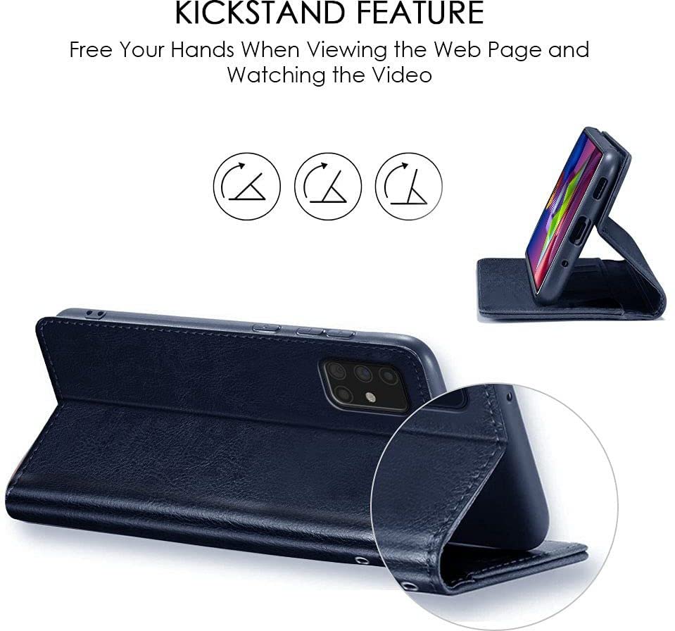 Image of Bintage Artificial Leather::Rubber Flip Cover Compatible Model for Infinix Hot 8 - Blue