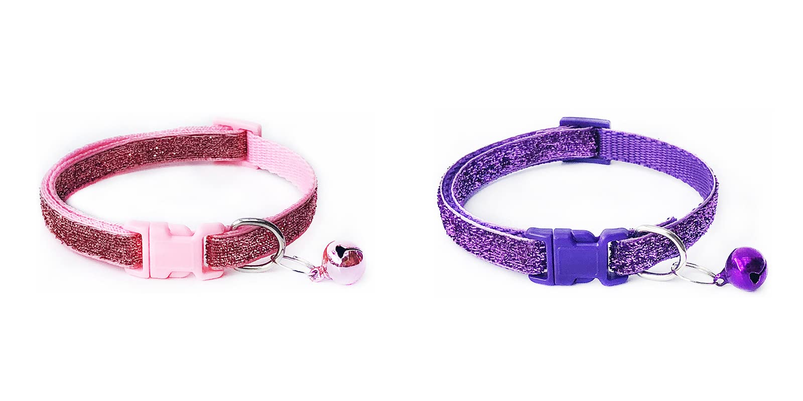 YellowCult™ 2 Pieces Cat Collars -Exotic Sparkling Design, with Bell, Adjustable Strap, and Safety Release Buckle [Modern Design for Your Cute Cats, Puppies & Small Dogs- 2 Collars - Purple & Pink] (B09CZ81SRH) Amazon Price History, Amazon Price Tracker