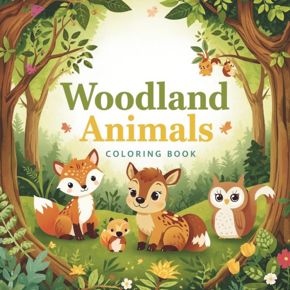 Woodland Animals: Coloring Book