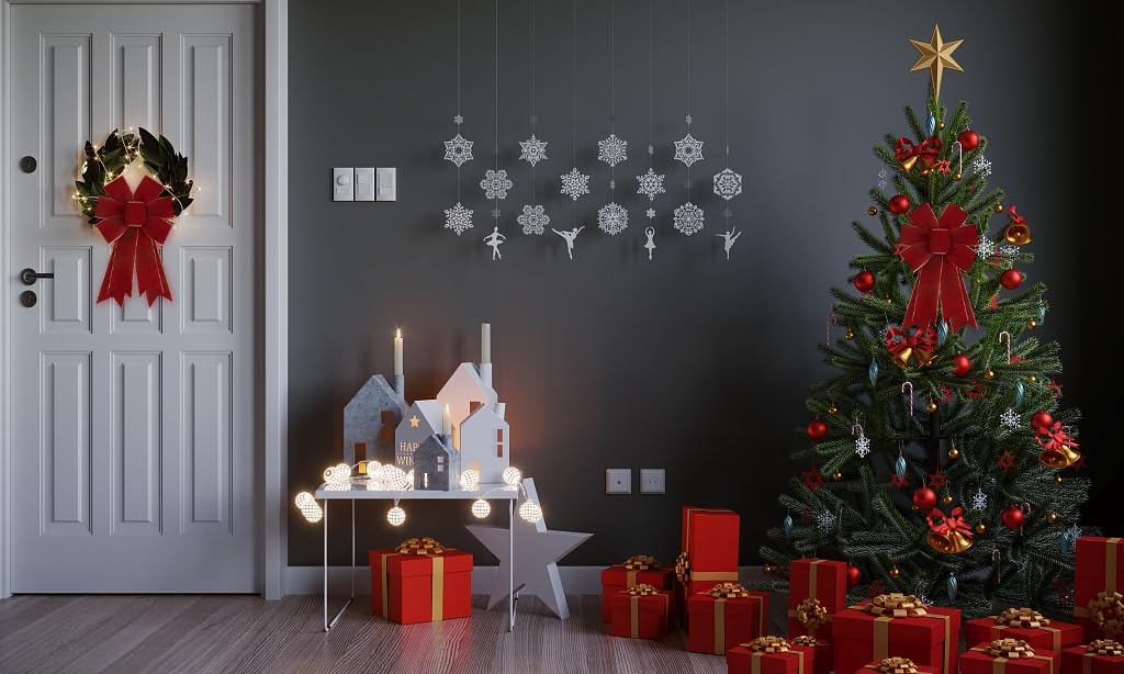 Threetols 91,4 m rotes Samtband mit Drahtrand, 6,3 cm, rotes Samtband, vergoldete Kanten, Juteband für Valentinstag, Geburtstag, Party, Verpackung, DIY, Handwerk, Dekoration, Kränze, Schleife
