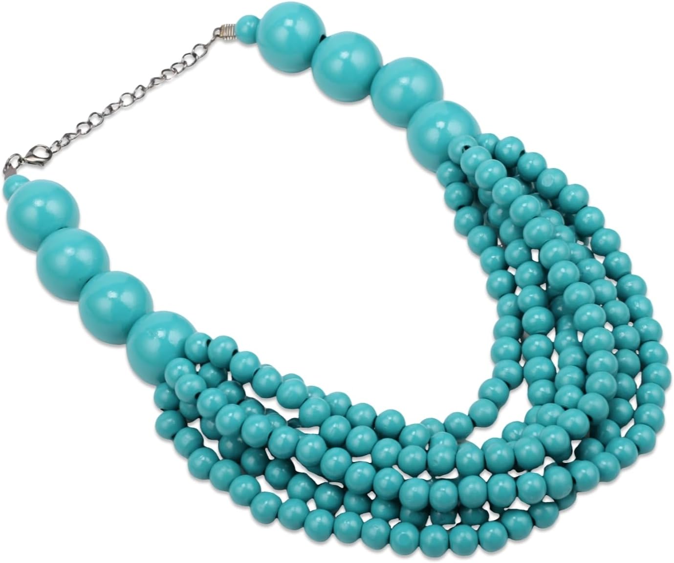 Colorful Chunky Statement Wood Bead Necklace Bohemian Multi Layers Big Round Pendant Ethnic Vintage Choker African Jewelry - Image 5