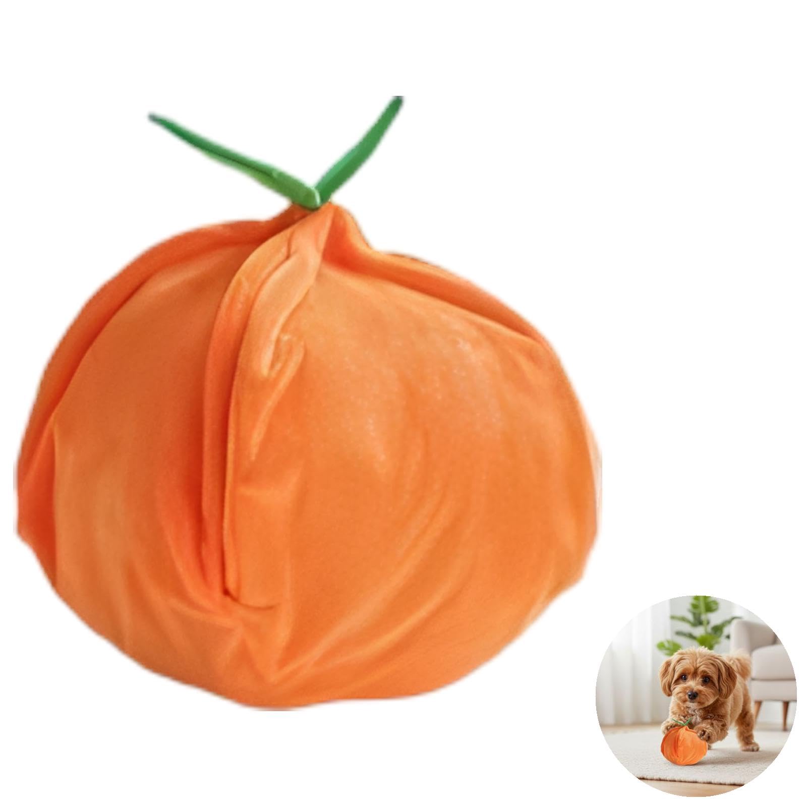 Orange Hundespielzeug, Versteckspiel Plüschhundespielzeug, quietschendes Plüschtier für kleine Hunde gegen Langeweile, Puzzle-Spielzeug zum IQ-Training, weiches Polyester-Kauspielzeug für Welpen