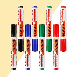Whiteboard Pens Markers 12 Bullet Tip Low Odour Whiteboard Markers Assorted Colors Black Blue Red & Green Dry Erase Pens for Office, Schools, Home Dry Erase Markers Colorful Ink Markers