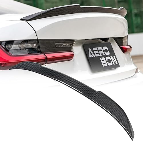 Miniatura 8 de AeroBon Alerón de maletero de fibra de carbono real compatible con BMW Serie 3 G20 Sedan G80 M3 2019-2023 (estilo profesional)