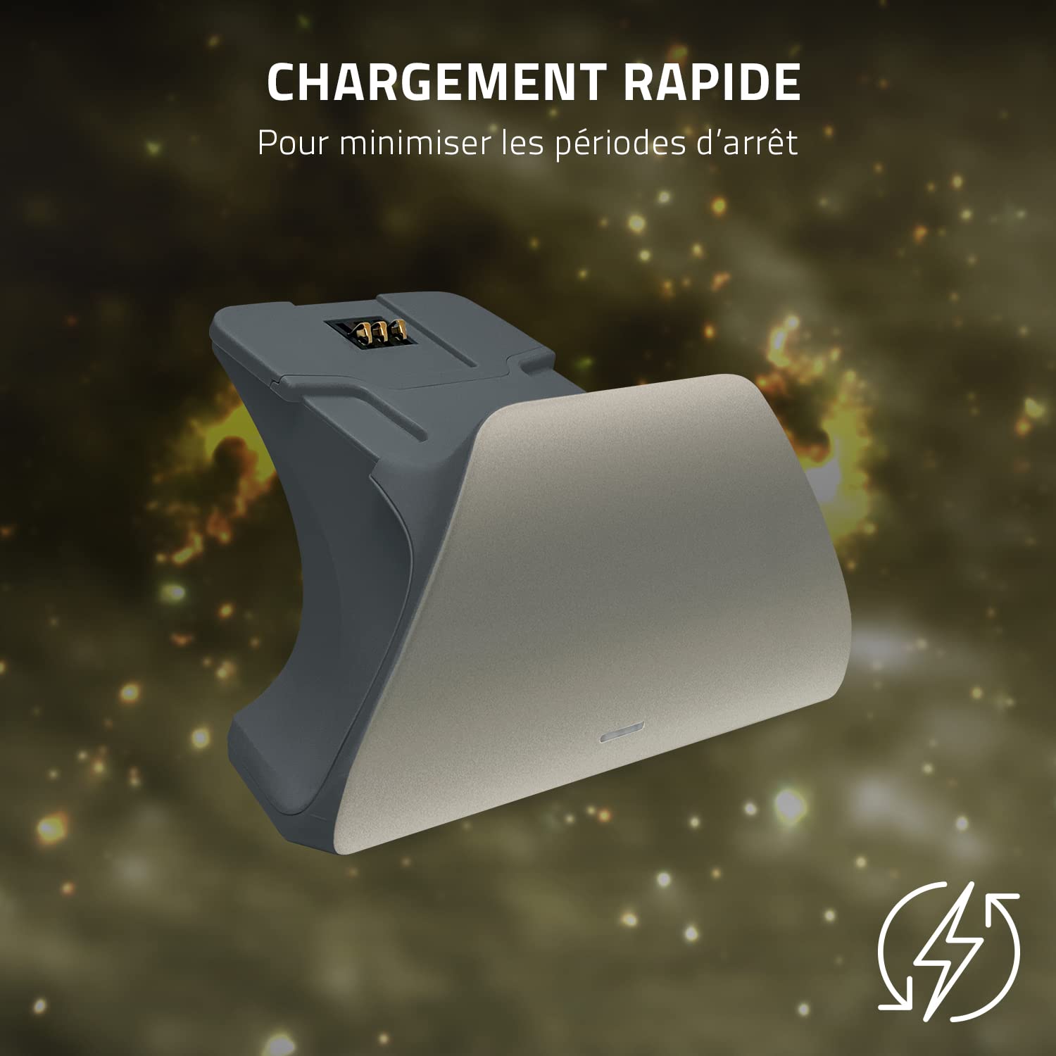 Razer Universal Quick Charging Stand - pour Manettes de Xbox (Charge Rapide, Contact Magnétique, Compatibilité Universelle, Navigation à Une Main) Lunar Shift Ed.