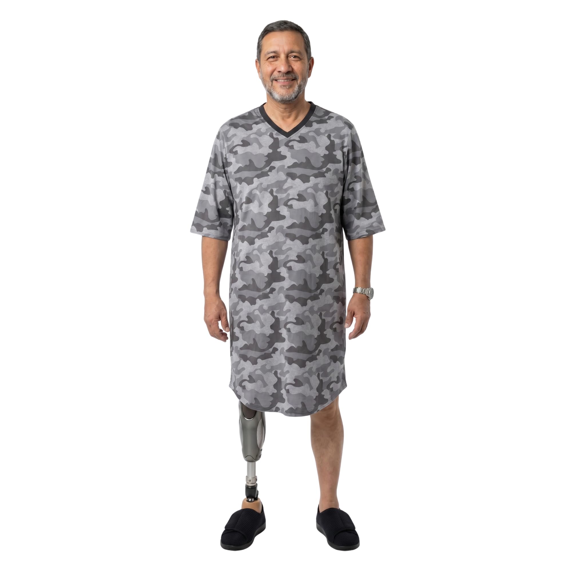 Silverts Men's Adaptive Open Back Hospital Gown, Assisted Dressing Apparel