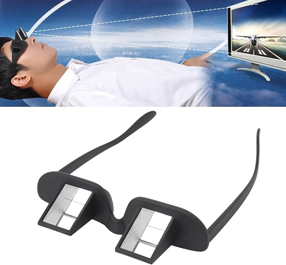 Prism Spectacles Lazy Glasses,Bed Prism Spectacles, Horizontal Mirror Lazy Readers Glasses, 90 Degree Prism Glasses for Laying Down Reading Watching TV