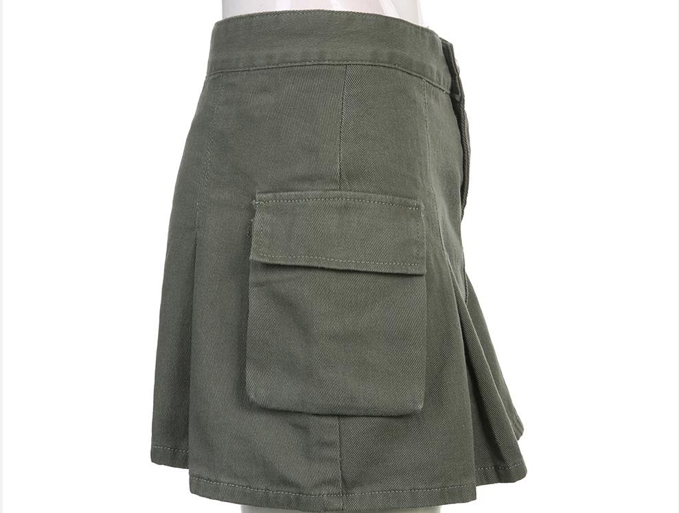 Mini jupe cargo haute taille avec poches pratiques M