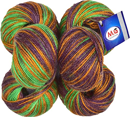 Image of 100% Acrylic Wool Red (10 pc) Baby Soft 4 ply Wool Ball Hand Knitting Wool /Art Craft Soft Fingering Crochet Hook Yarn, Needle Knitting Yarn Thread Dye SM-L SM-YE