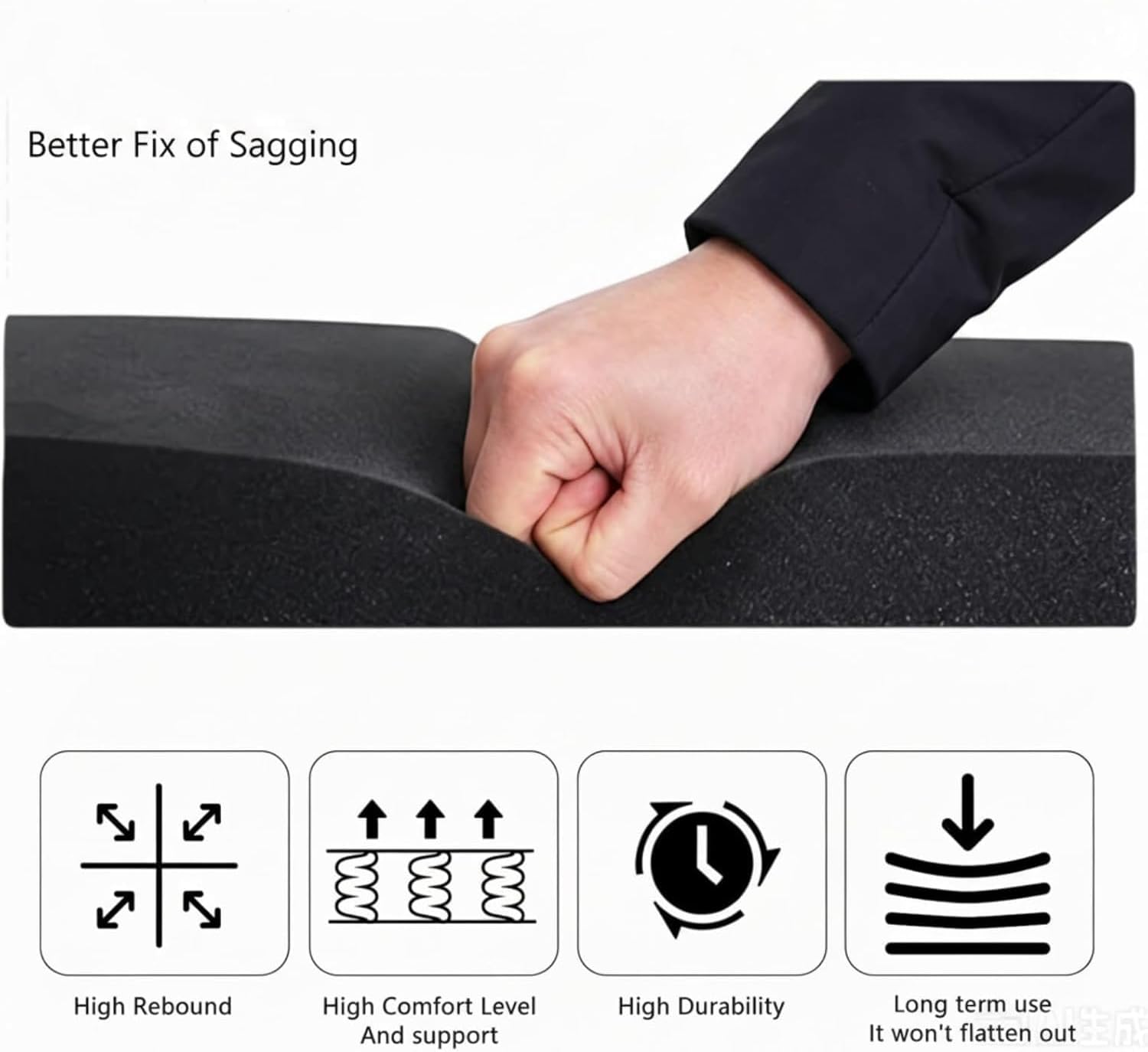 47 x 24 x 2 Inches Trapezoidal Mattress Support Pad, Firm Under Mattress Insert to Fix Sagging Sinking Bed, Restore Sleeping Firmness, Practical Bed Reinforcement Pad for Home Bedroom Use, Black
