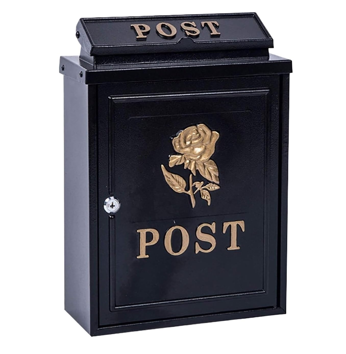 Outside Postbox Lockable Wall Mounted Rustic Mailbox Galvanized Metal Decor Tin Post Box For House Letterbox For Wall(C)