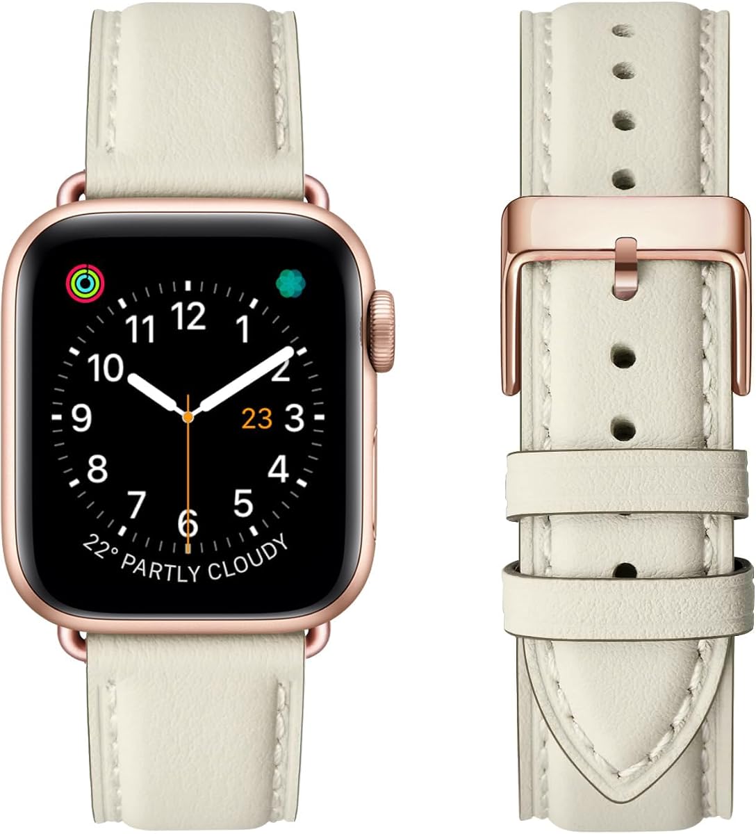 Genuine Leather Band Compatible with Apple Watch Bands for Women Office | 38mm 40mm 41mm 42mm(Series 11 10),Square Top Grain Strap Wristband for iWatch SE 3 2 1,Series 9 8 7 6 5 4 3 2 1,Dressy Casual
