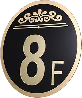 OSALADI House Number Signs 8f Number Sign Business Floor Number Plaques House Number Plate Luxury Signage Number Address Signs Indoor Number Floor Number Sign