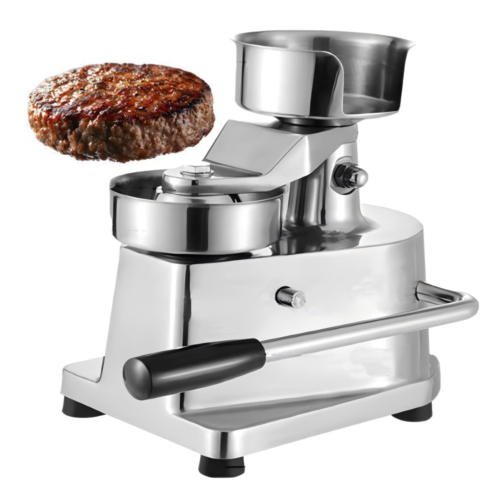 Kommerzieller Burger-Patty-Maker mit 500 Stück Patty-Papier, robuste Edelstahl-Hamburgerpresse, Küchen-Fleischformwerkzeug für perfekte Patties