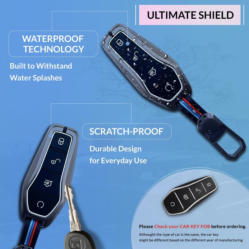 Image of NEODRIFT 'KeyShield' Car Key Cover for BYD Atto-3 (Shape 1, 04 Buttons) (Durable, Stylish, and 360 Protection)