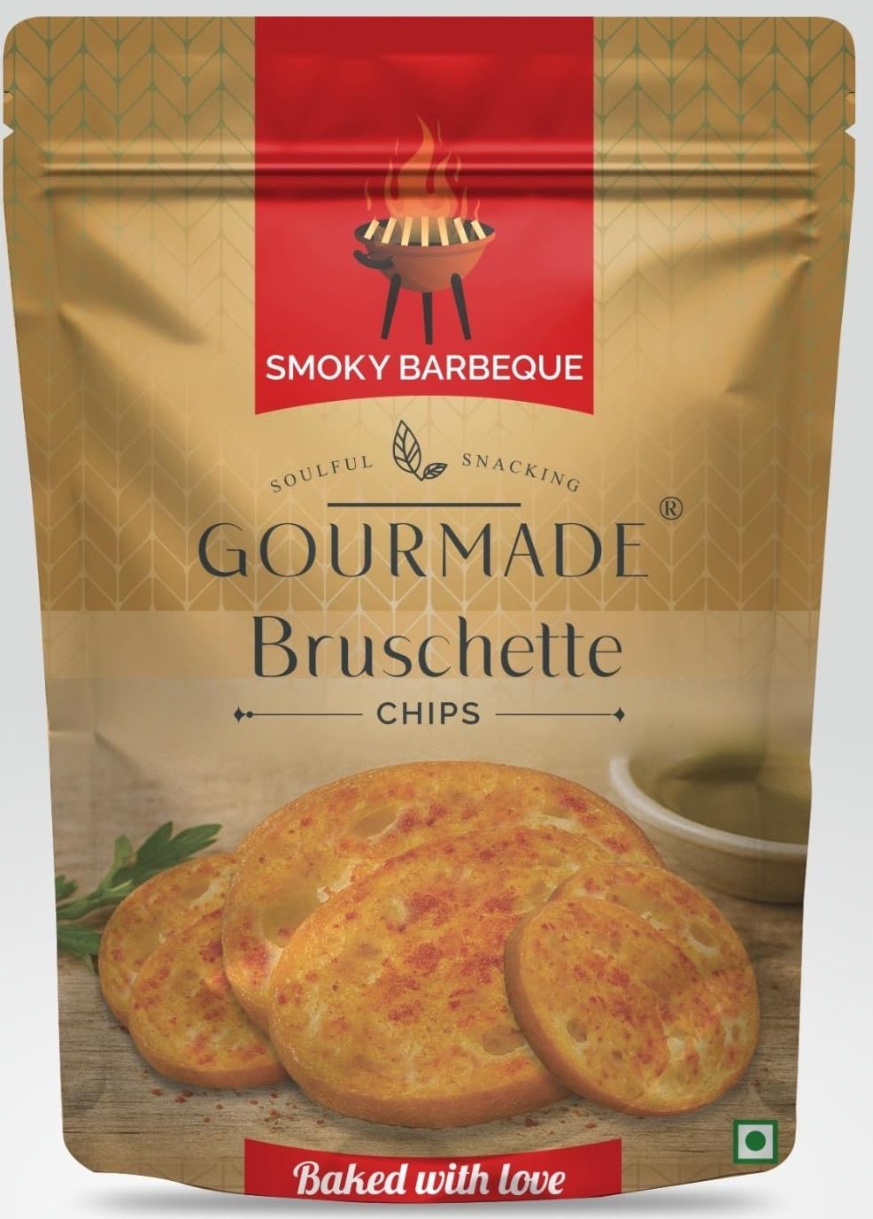 Gourmade Baked Bruschette Chips Smoky Barbeque, 70g | BOLD BBQ FLAVOR | ADDICTIVE CRUNCH | SWEET & TANGY BALANCE | PARTY FAVORITE | SOULFUL & SAVORY-image-40