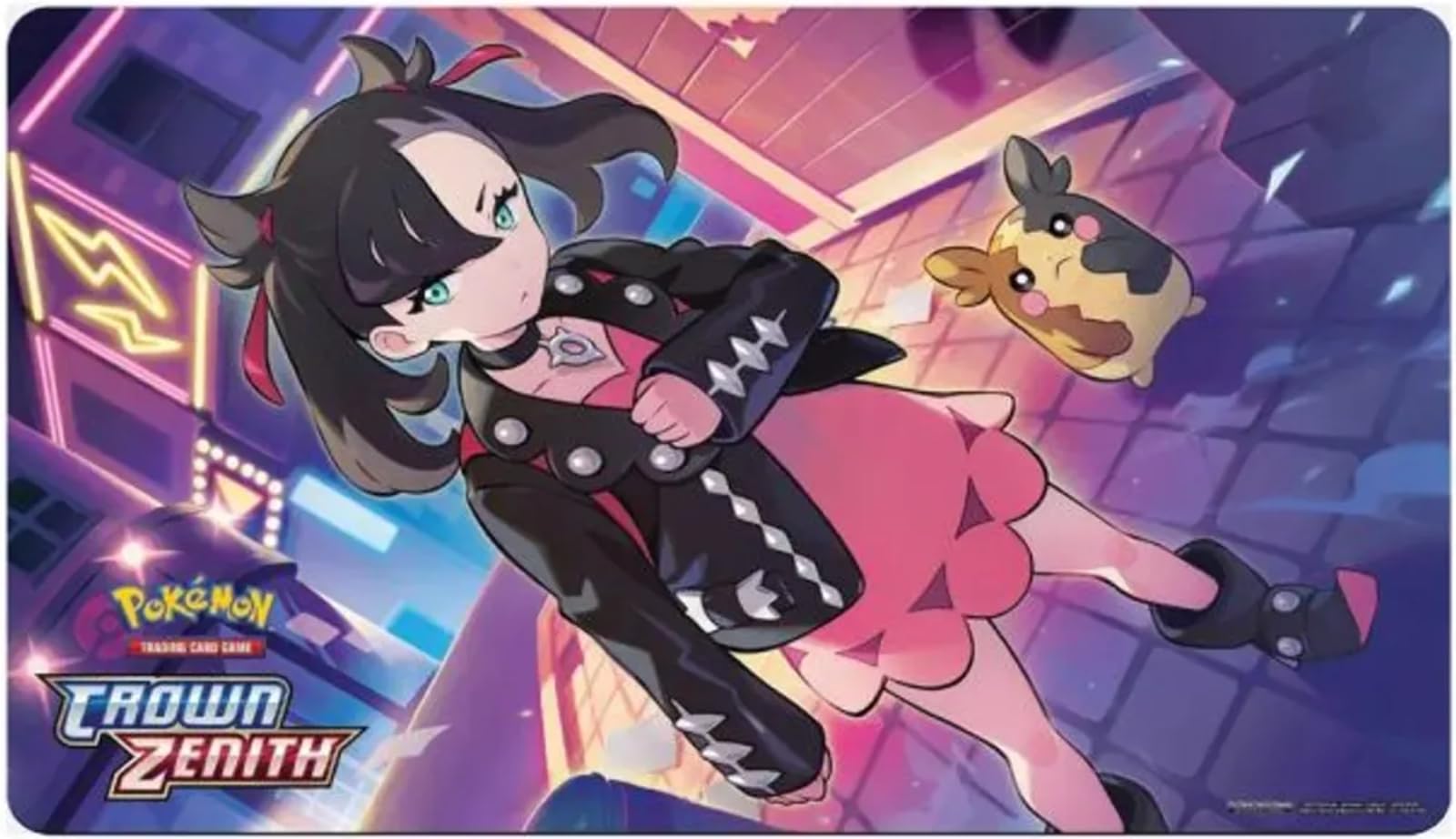 BB-Toy-Trades kompatibel für Pokemon TCG Playmat Spielmatte Mousepad Tischunterlage Zenit der Könige Marnie & Morpeko