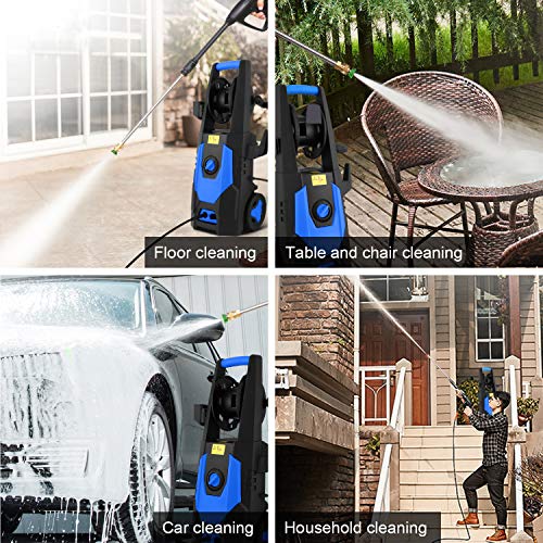mrliance 3500PSI Electric Pressure Washer 2.0GPM Power Washer 1800W High Pressure Washer Cleaner Machine with Spray Gun, Hose Reel, Brush, and 4 Adjustable Nozzle (Blue)