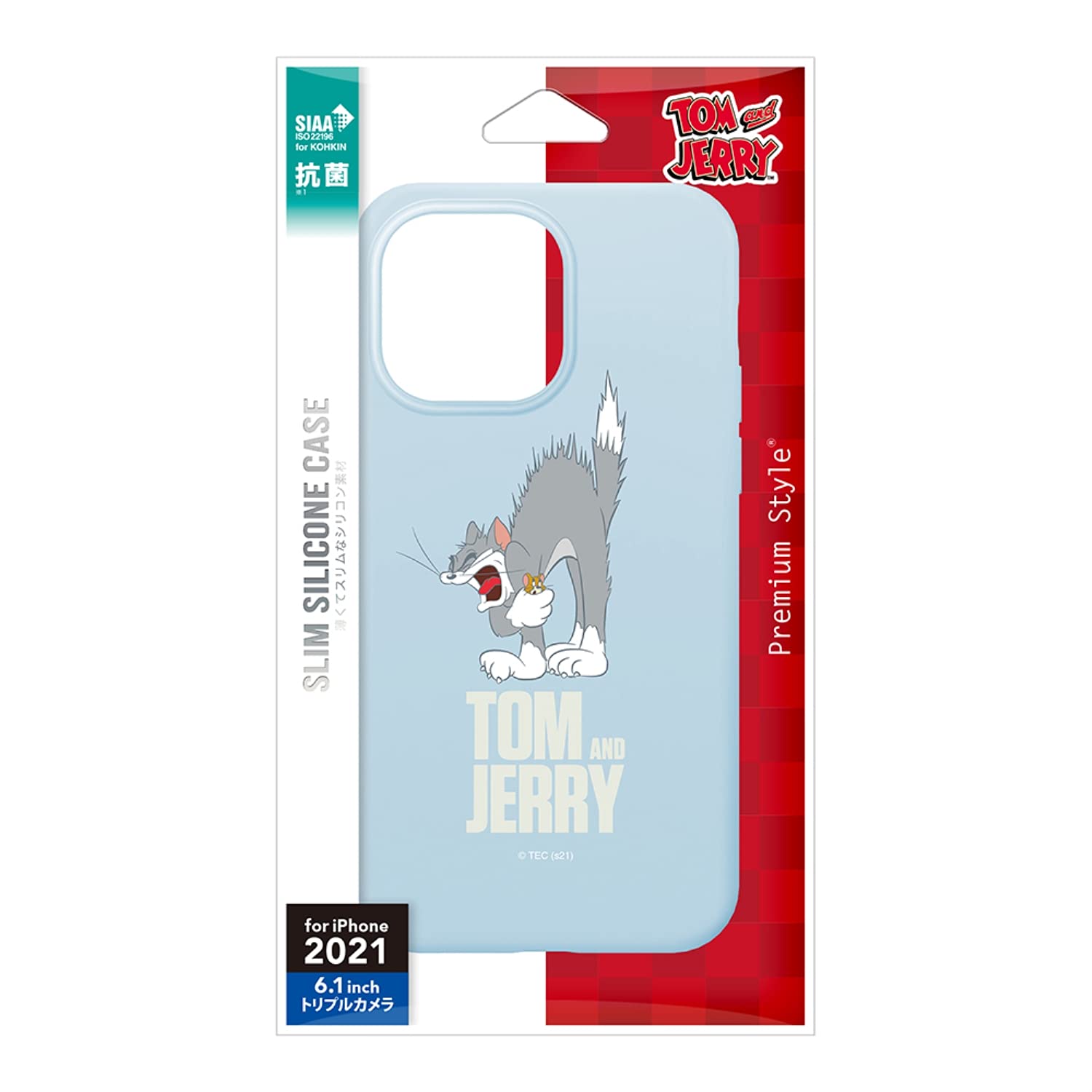 Premium Style iPhone 13 Pro用 抗菌スリムシリコンケース [トム] PG-WSC21N02TOM