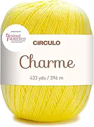 Fios Charme 100% algodão em 10 opções de cores. Adequado para agulhas de 2,5 mm a 3 mm e gancho de crochê de 3 mm a 4 mm. Ótimo uso para projetos de costura e artes e artesanato (Amarelo)