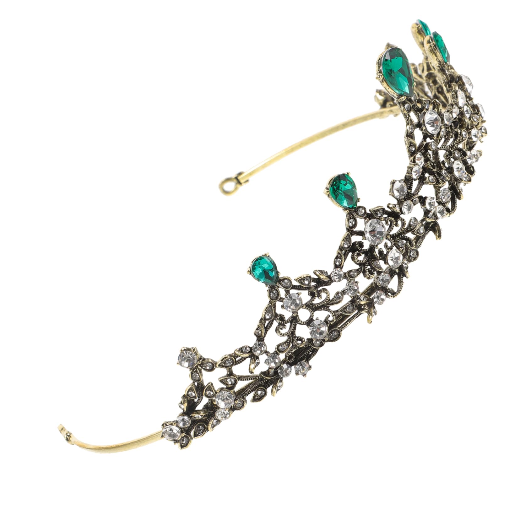 Lurrose Diadema de Diamantes de Imitación Y Corona Diadema Tiara de Cristal Corona Nupcial con Peine para Banquete Boda Cumpleaños (Oro Rosa)