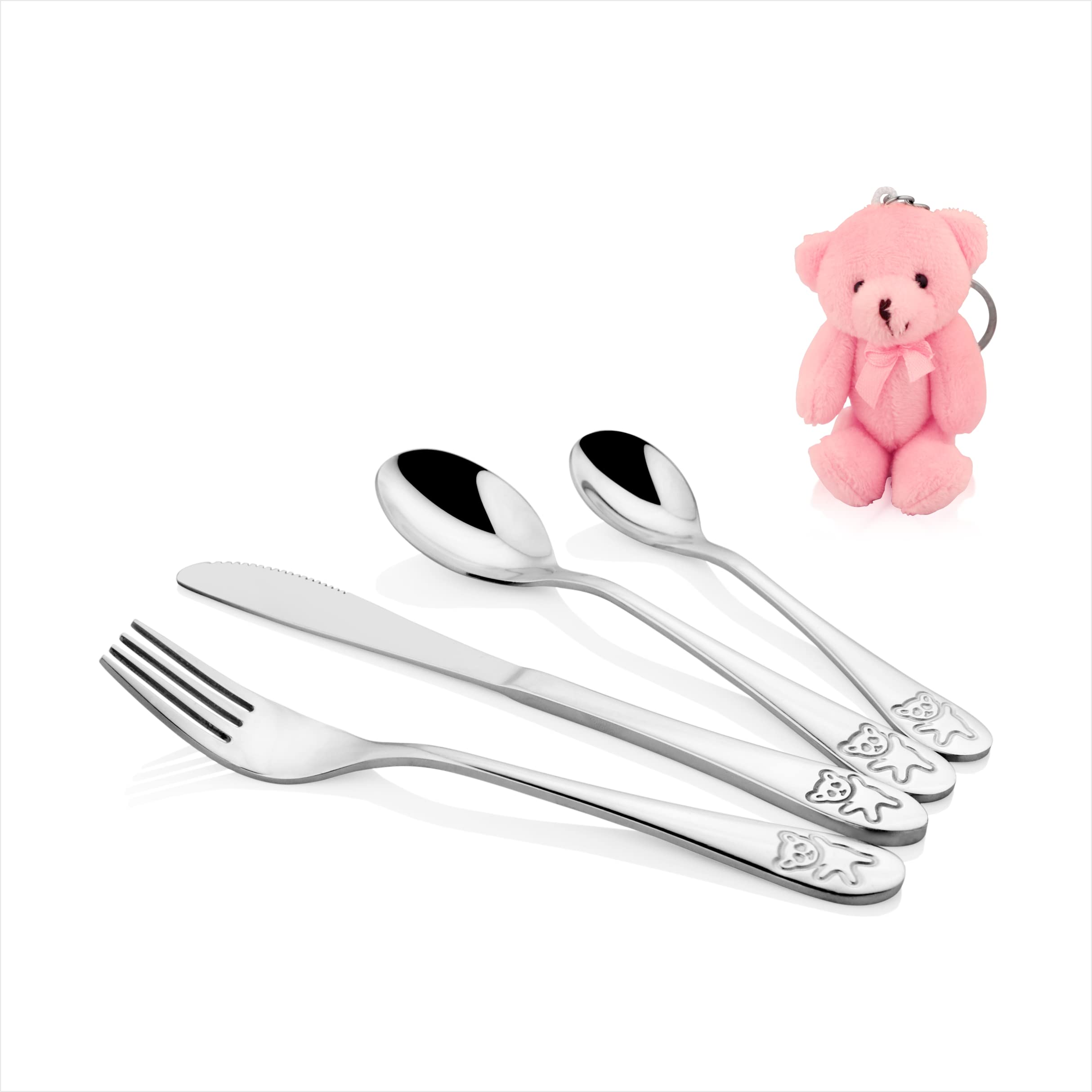 Kids Stainless Steel Cutlery Set - Teddy Bear Design -1 Kids Stainless Steel Cutlery Set - Teddy Bear Design -1