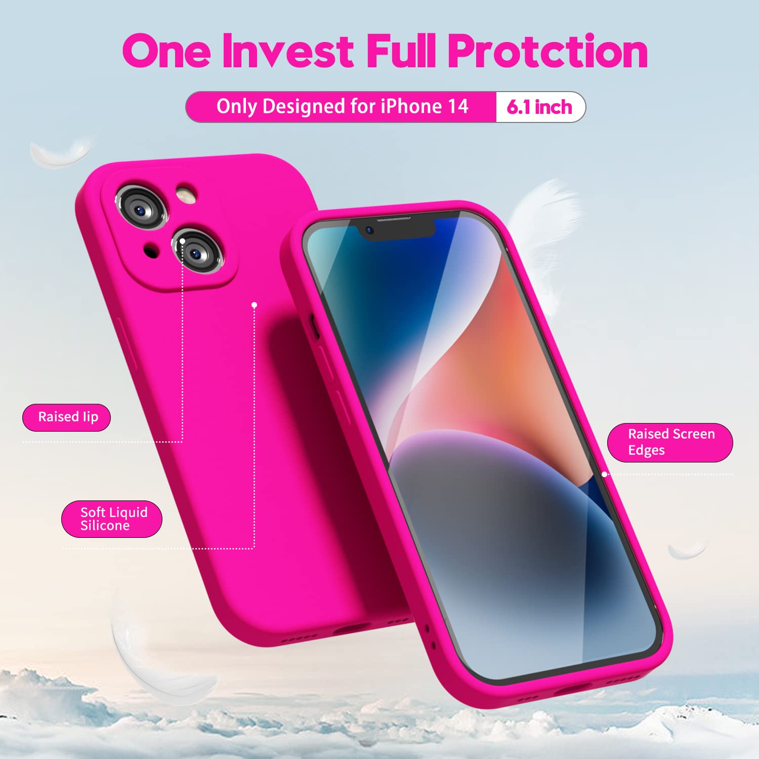 oakxco for iPhone 16 Pro Max Case Liquid Silicone, Soft Rubber Gel Elegant Aesthetic Basic Simple Cover, Cute Thin Slim TPU Matte Solid Color Plain Smooth Case for Women Girl, Light Pink — view 1546