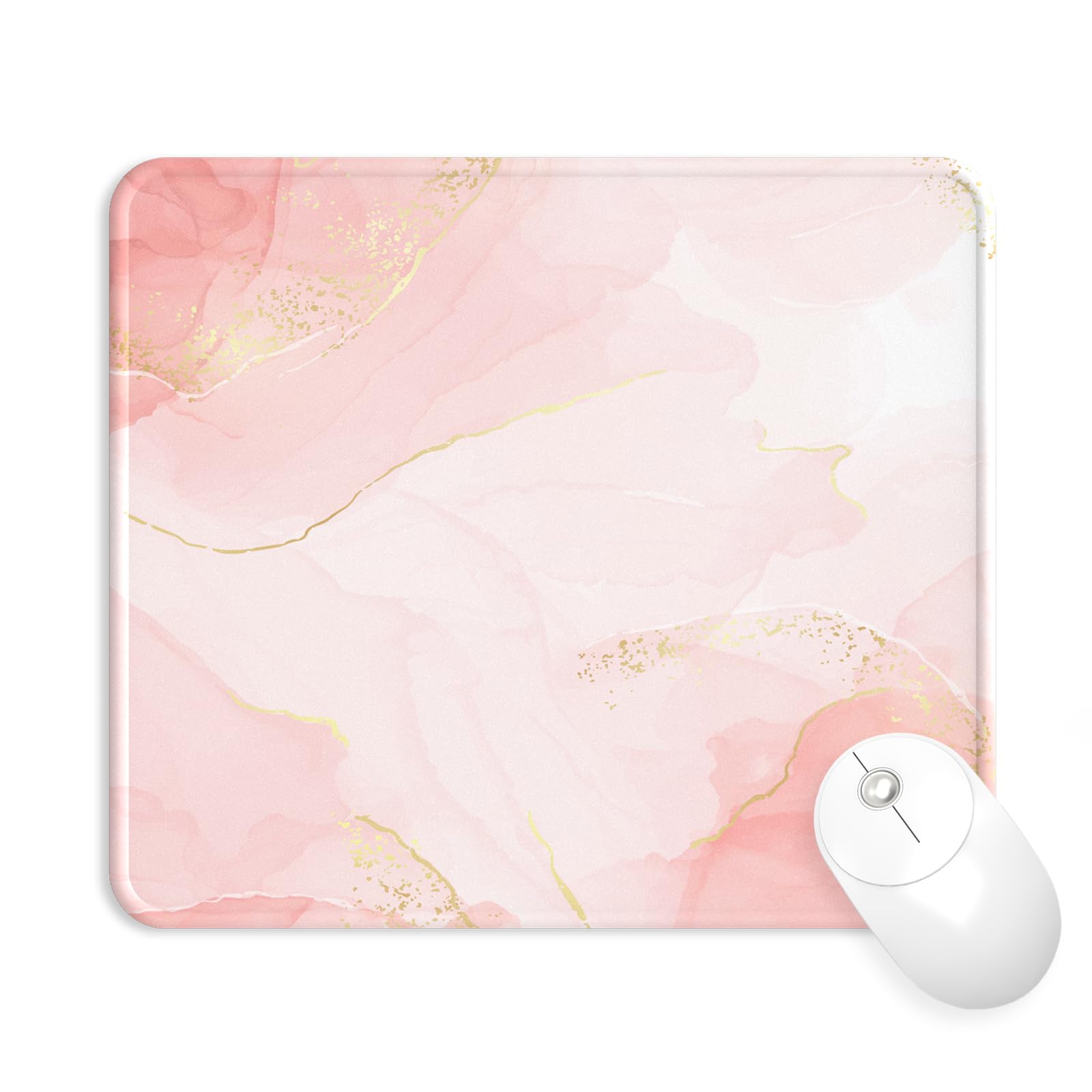 Alfombrilla Ratón Reposamuñecas,Gaming Mouse Pad Ergonómica con Apoyo de Gel,Alfombra Raton para Ordenador,reposamuñecas Raton con Base de PU Antideslizante (13-Oro Blush)