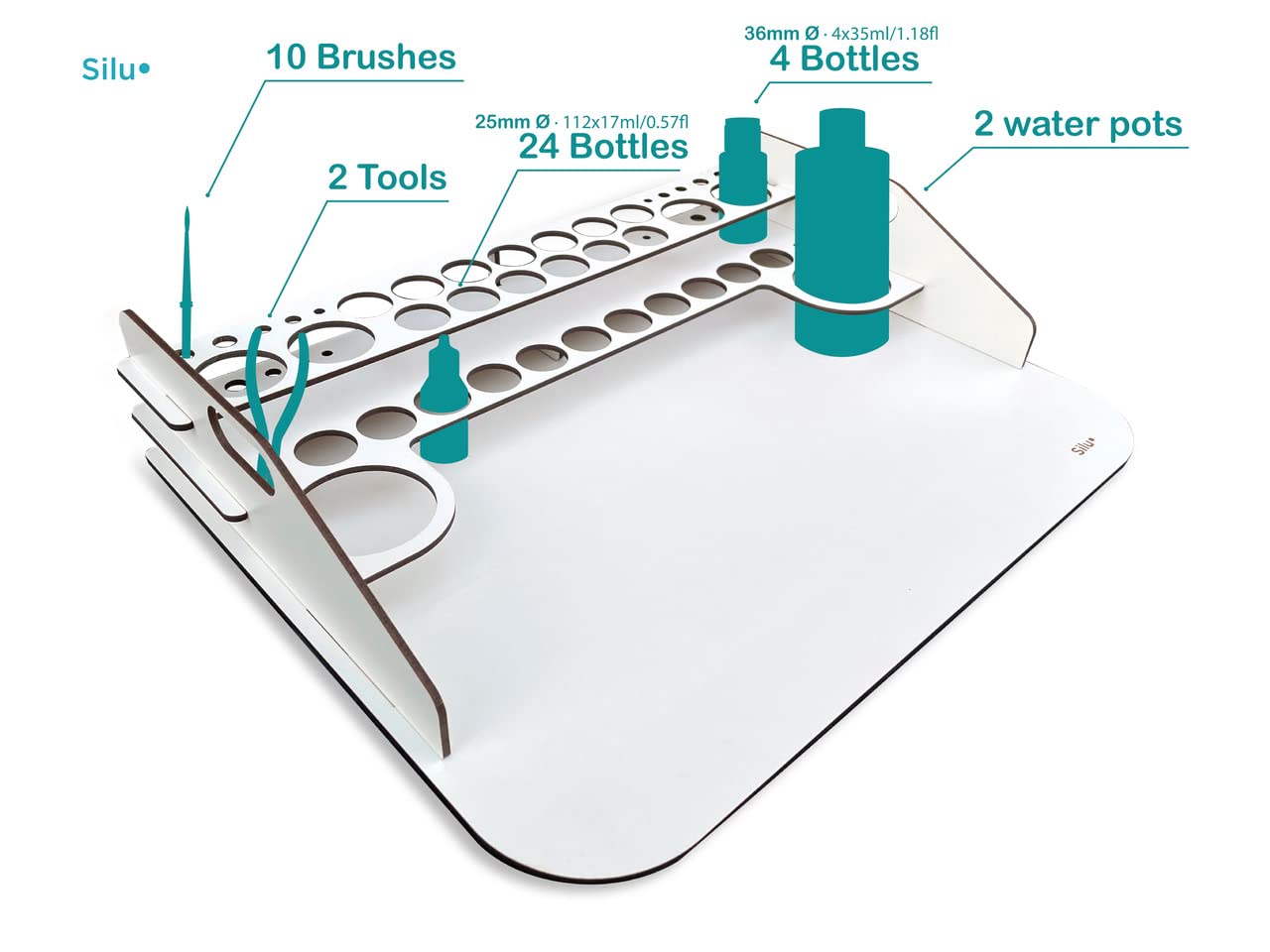 Station Travail Citadel Organisateur Peinture Silu - Avec Mini établi Pour Pots Citadel - Porte-pinceaux Inclus - Pour Warhammer Et Miniatures Support Peinture Modelisme