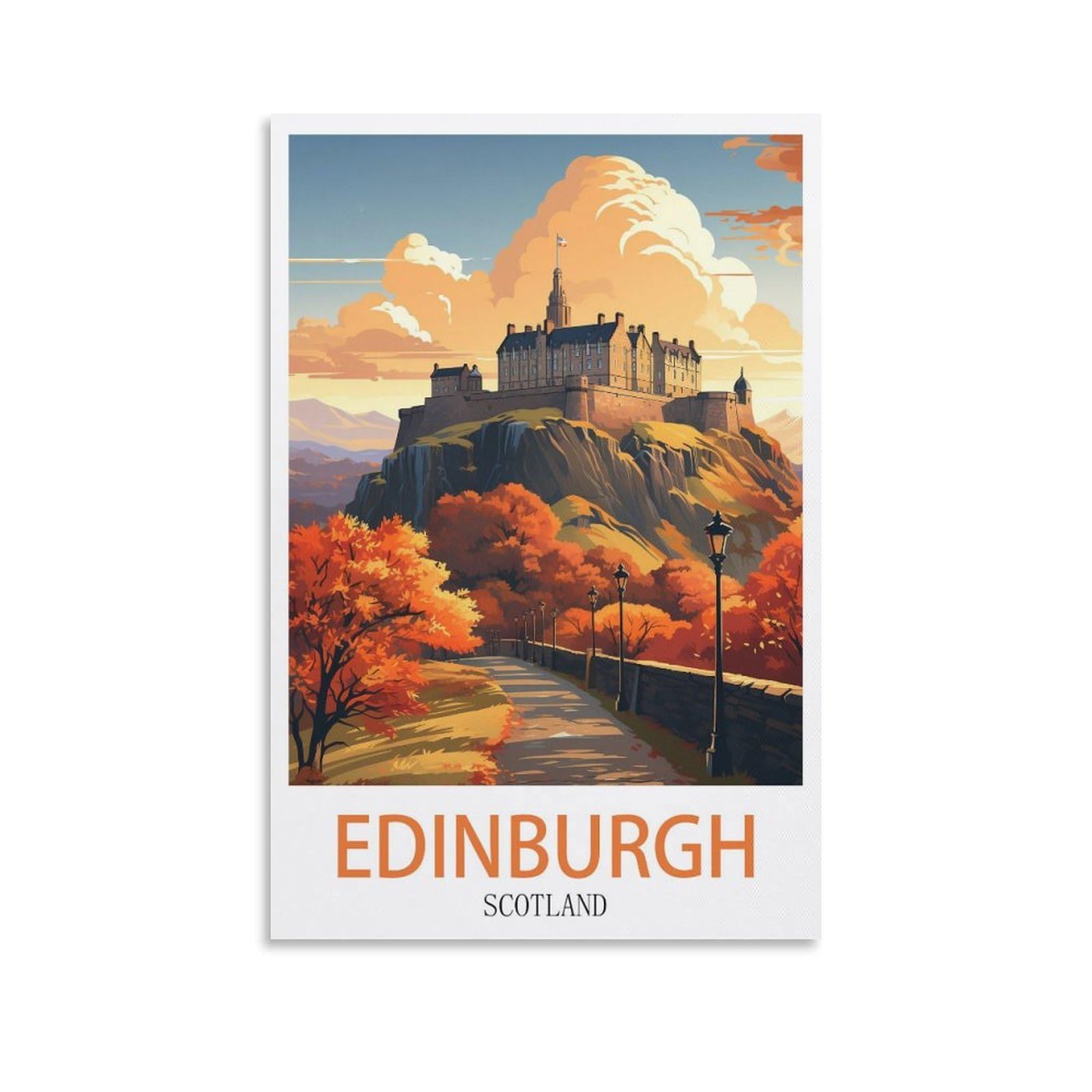 EZMLFA Diamond Painting Kits for Adults,Edinburgh Scotland 5D Diamond Painting Kit for Adults Beginners, DIY Full Round Drill Gem Art Kits for Home 30x40cm
