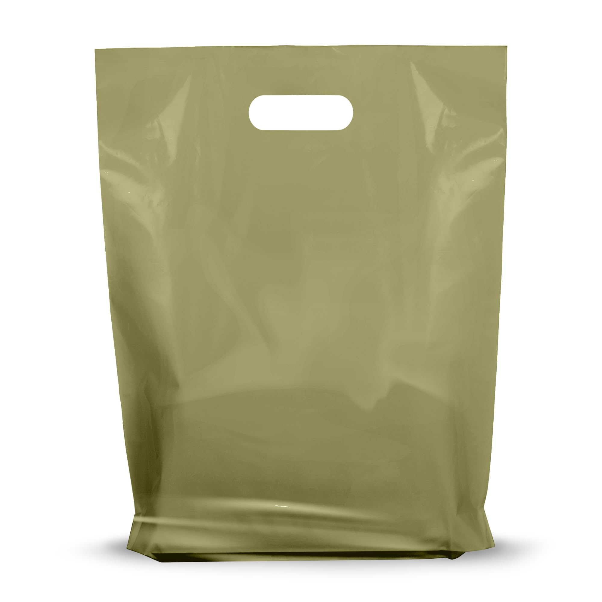 Olive Merchandise Plastic Glossy Retail Bags 100 Pack 12