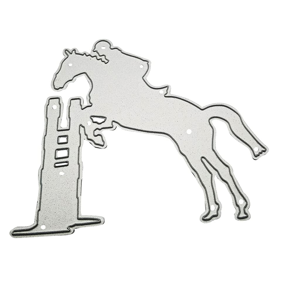 Fustella Metallica Da Taglio Per Scrapbooking, Motivo Cavallo In Corsa, 14x5,3 Cm, Acciaio Al Carbonio