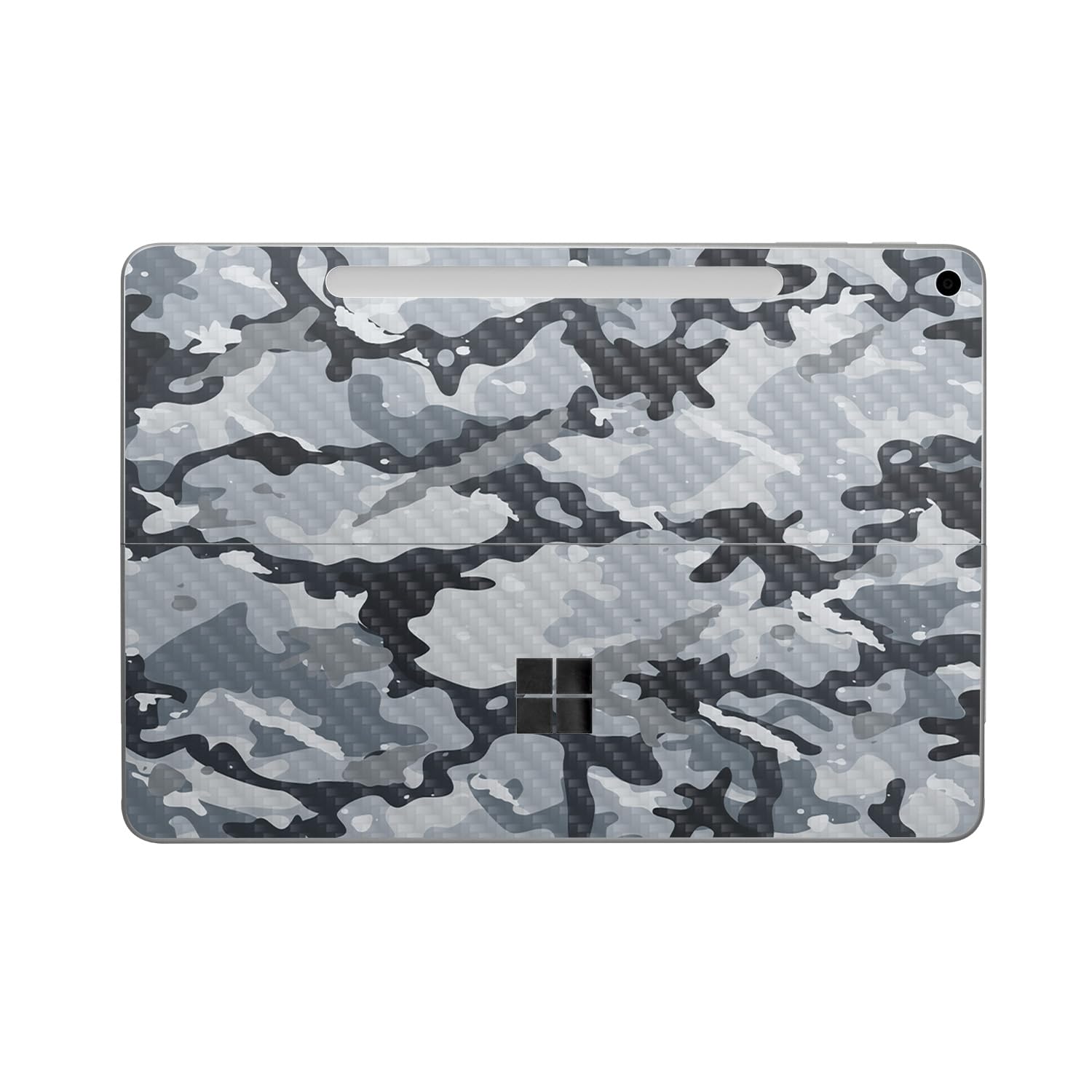 Carbon Fiber Tablet Skin Compatible with Microsoft Surface Pro 12" (2025) - Gray Camouflage - Premium 3M Vinyl Protective Wrap Decal Cover - Easy to Apply | Crafted in The USA by MightySkins
