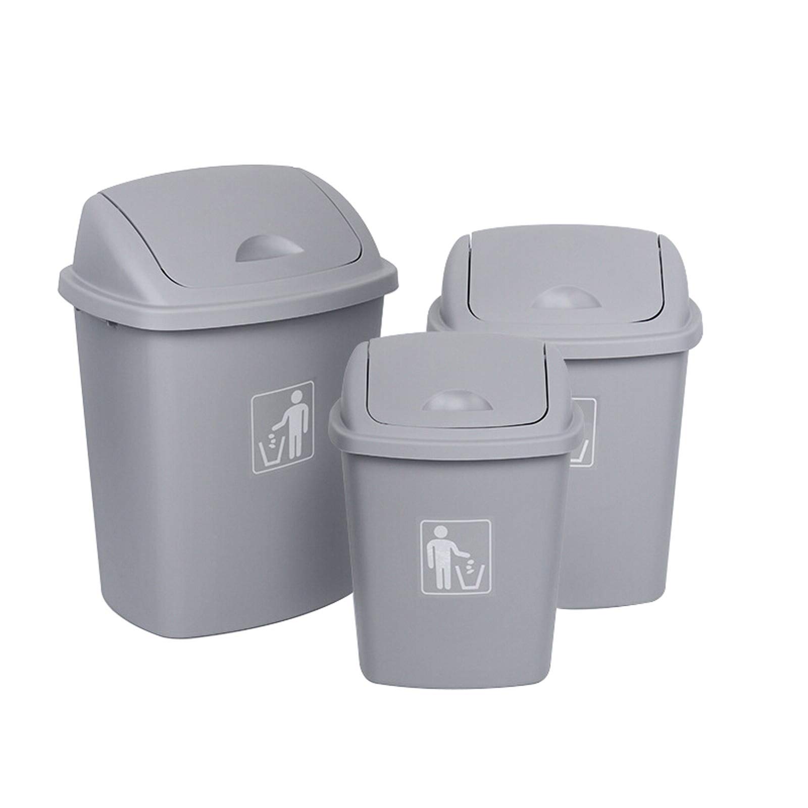 Küchenabfalleimer Outdoor-Sortier-Mülleimer-Dose Plastik-Shake-Deckel-Typ-Abfallbehälter-Kommerzielle Garage kann mit Deckel Swing-Top-Mülltonne for Innen, im Freien Mülltonnen
