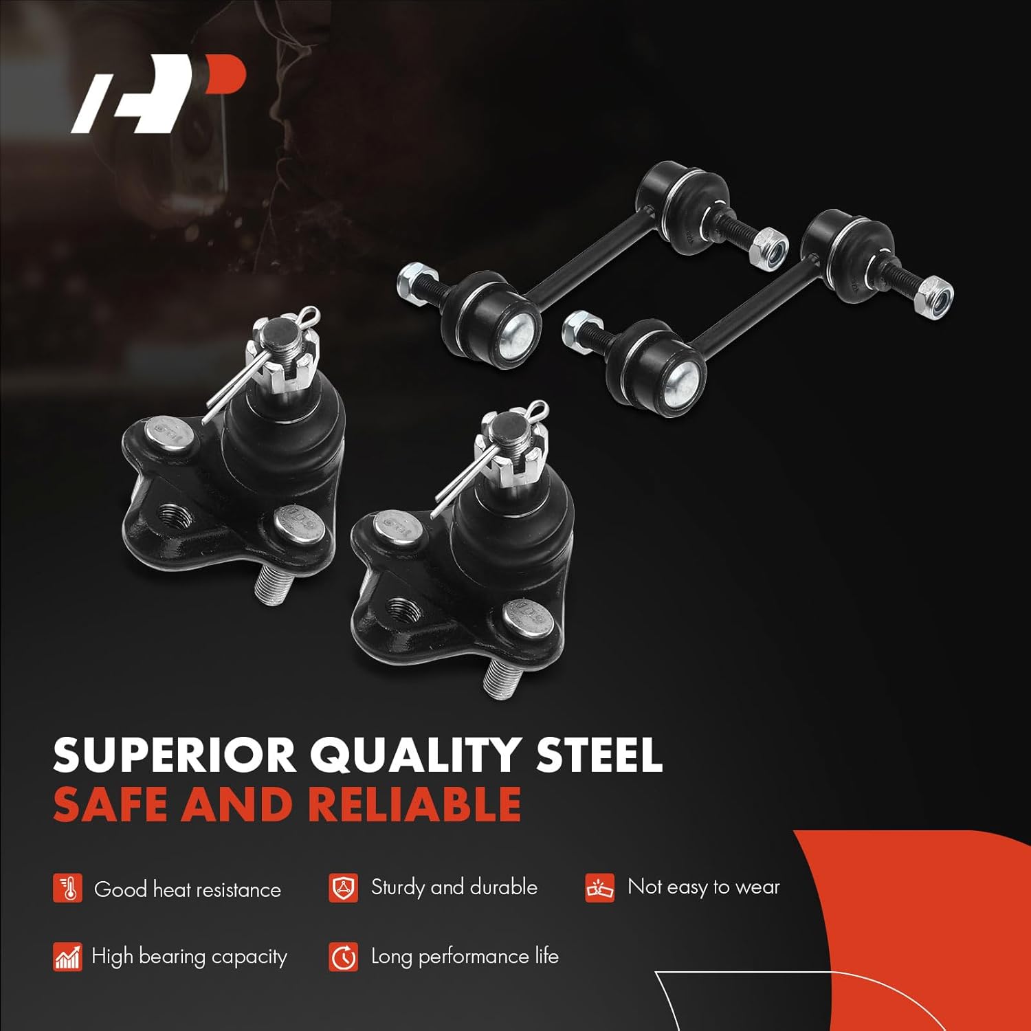 A-Premium Set of 10, Front Lower Ball Joint, Inner & Outer Tie Rod End, Front & Rear Sway Bar Link, Compatible with Toyota Celica 1994 1995 1996 1997 1998 1999